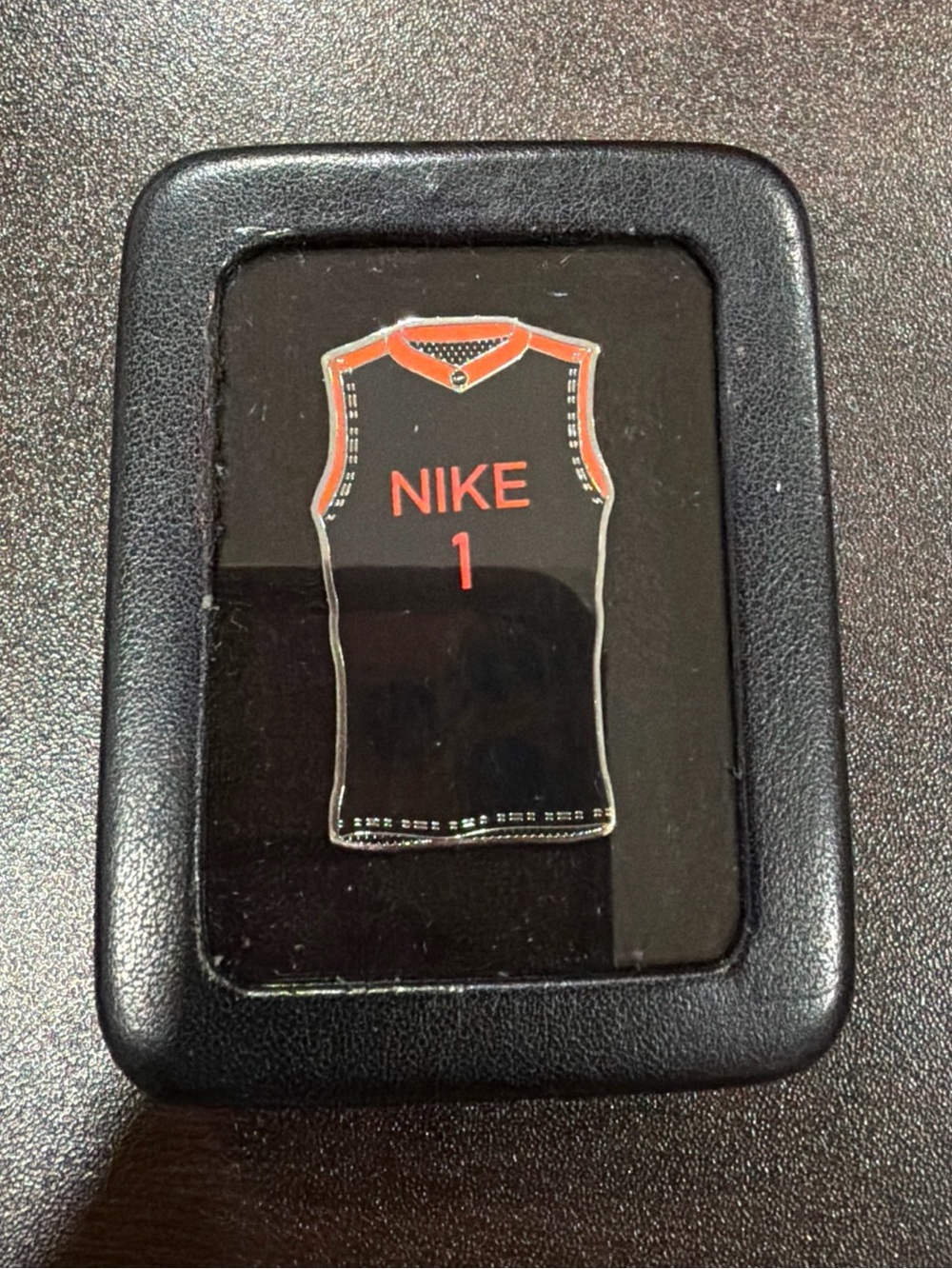 Nike Black and Orange Basketball Jersey Enamel Pin